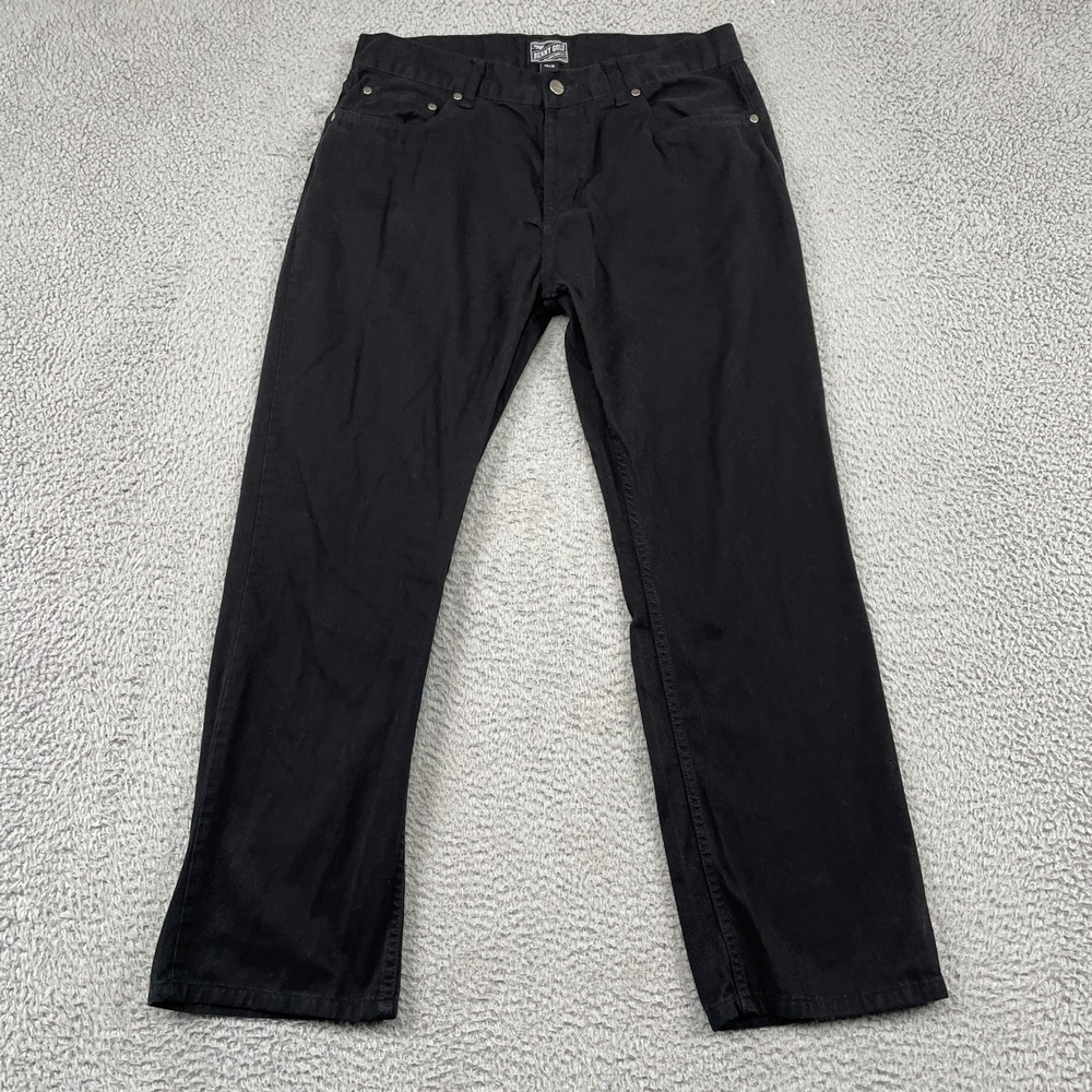 Benny Gold Pants Mens 34x30 Black Straight Leg Cotton Twill Streetwear Trousers
